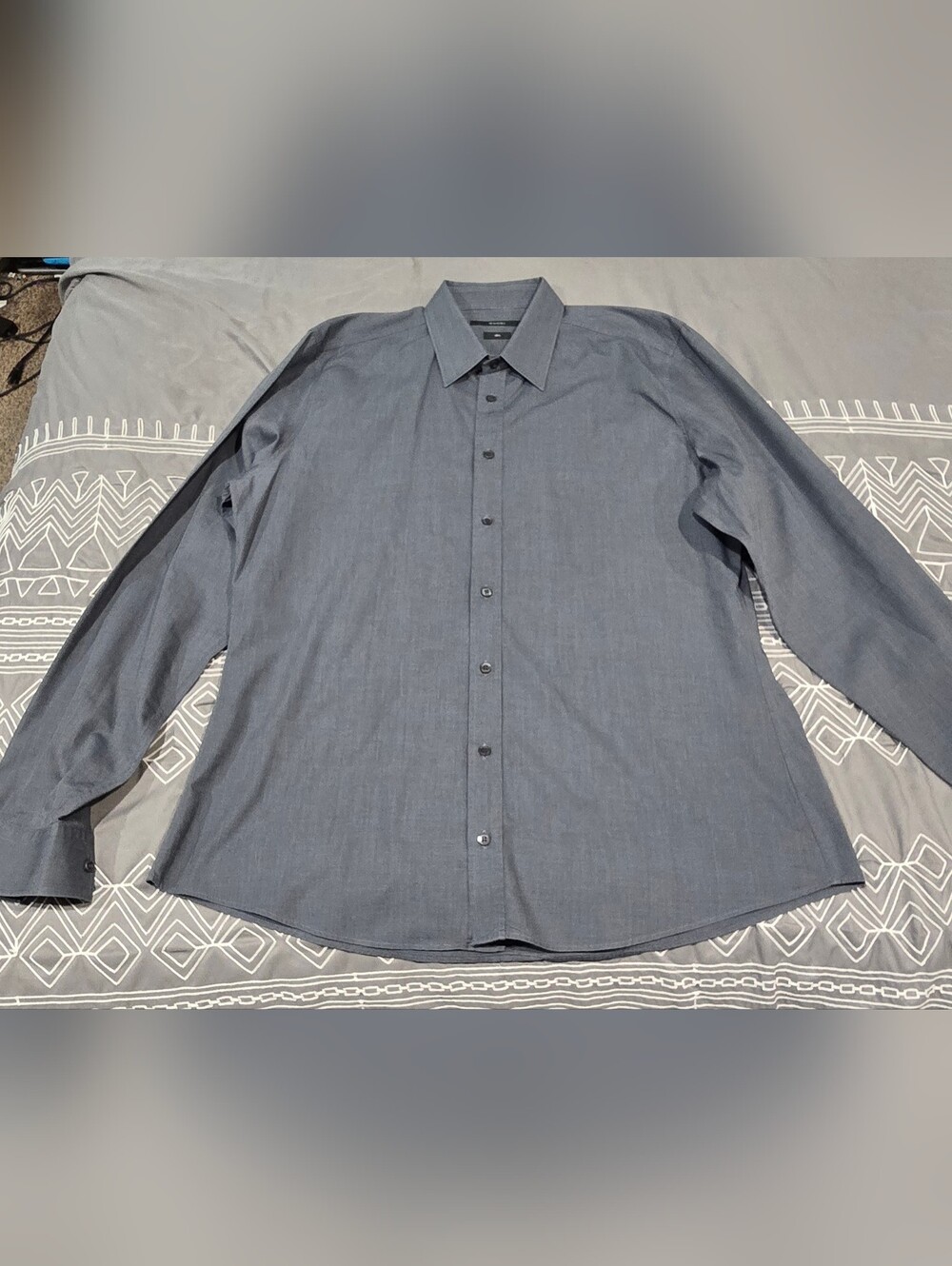 Gucci Men's Slate Grey Button Down Longsleeve Shirt Size Small